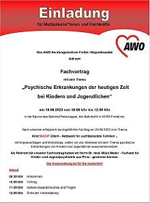 Fachvortrag "Psychische Erkrankungen der heutigen Zeit bei Kindern und Jugendlichen"
